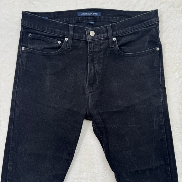Calvin Klein Jeans Mens W34 Black CKJ 016 Skinny Fit Stretch Denim Pants - Picture 2 of 14